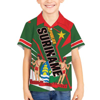 Republiek Suriname Family Matching Off The Shoulder Long Sleeve Dress and Hawaiian Shirt Special Edition - Wonder Print Shop