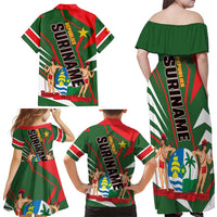 Republiek Suriname Family Matching Off Shoulder Maxi Dress and Hawaiian Shirt Special Edition - Wonder Print Shop