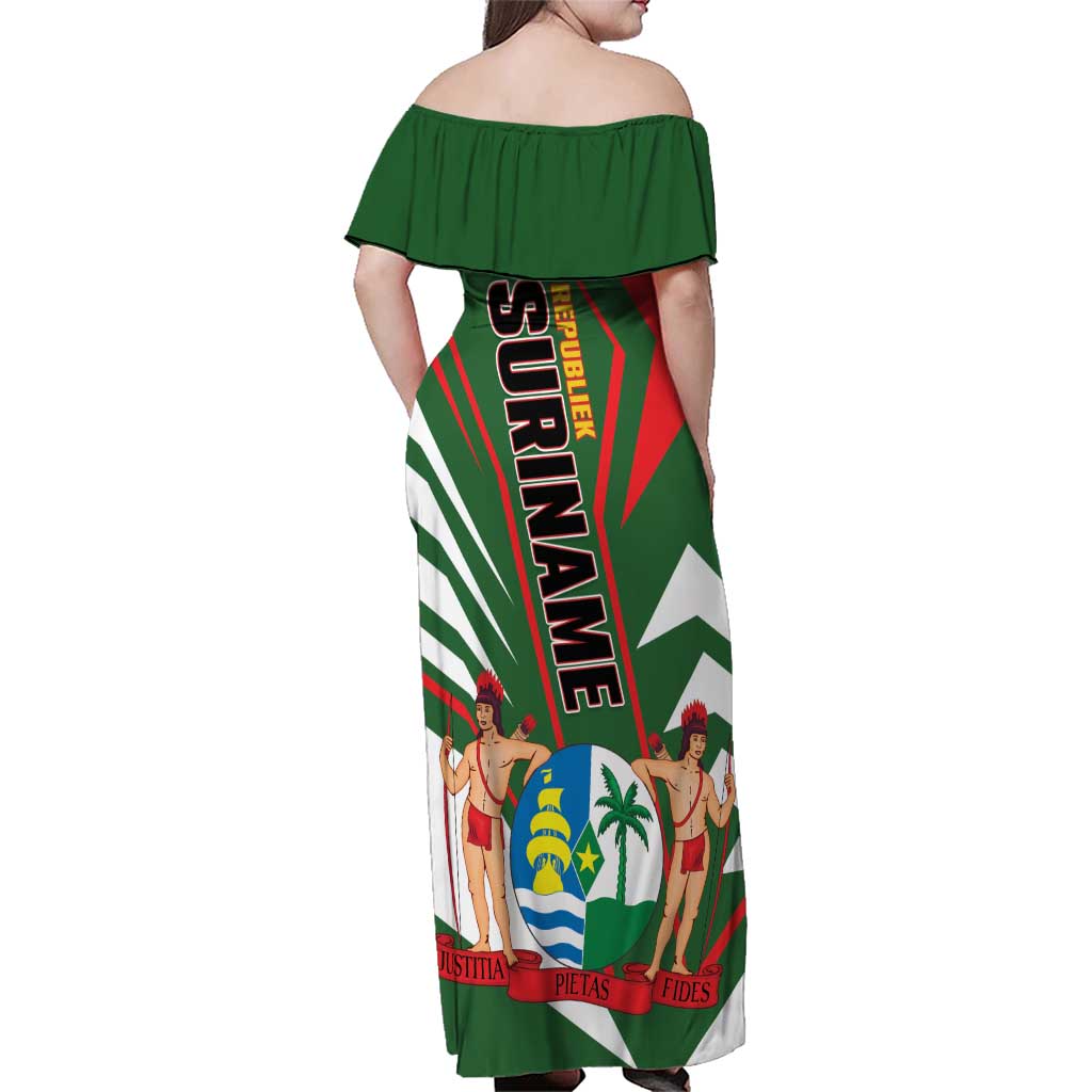 Republiek Suriname Family Matching Off Shoulder Maxi Dress and Hawaiian Shirt Special Edition - Wonder Print Shop