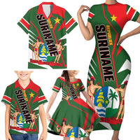 Republiek Suriname Family Matching Short Sleeve Bodycon Dress and Hawaiian Shirt Special Edition - Wonder Print Shop