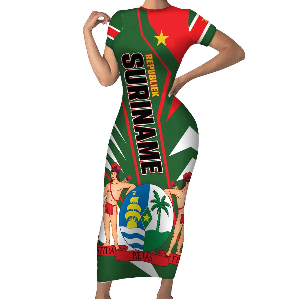 Republiek Suriname Family Matching Short Sleeve Bodycon Dress and Hawaiian Shirt Special Edition - Wonder Print Shop