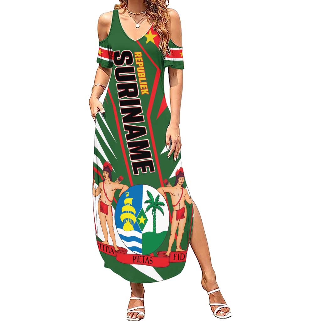 Republiek Suriname Family Matching Summer Maxi Dress and Hawaiian Shirt Special Edition - Wonder Print Shop