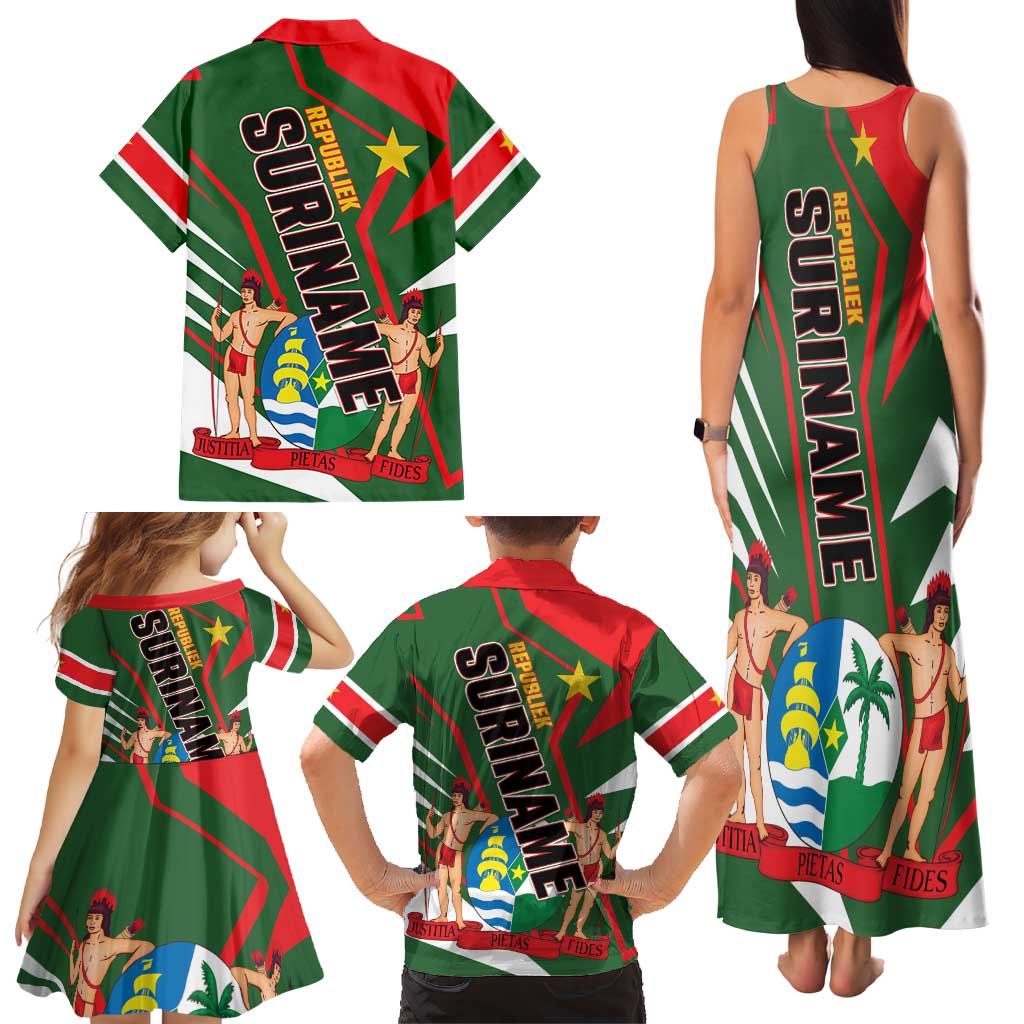 Republiek Suriname Family Matching Tank Maxi Dress and Hawaiian Shirt Special Edition - Wonder Print Shop