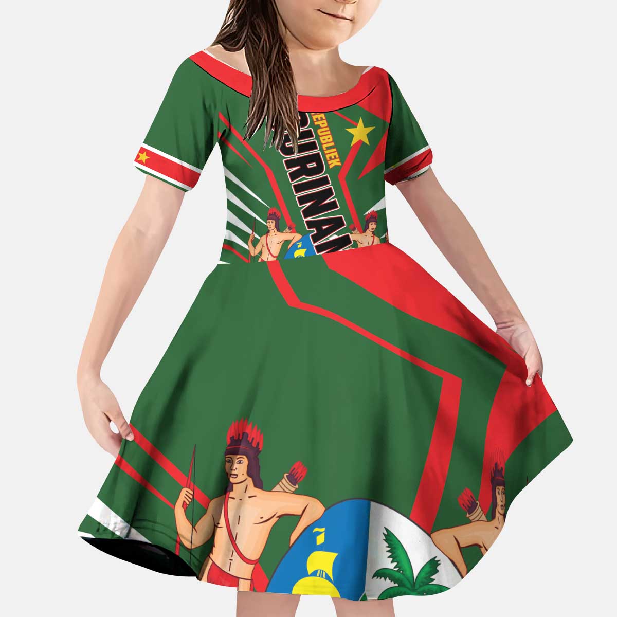 Republiek Suriname Kid Short Sleeve Dress Special Edition - Wonder Print Shop