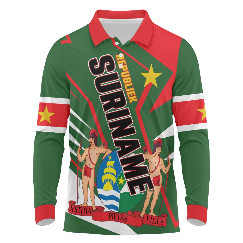 Republiek Suriname Long Sleeve Polo Shirt Special Edition - Wonder Print Shop
