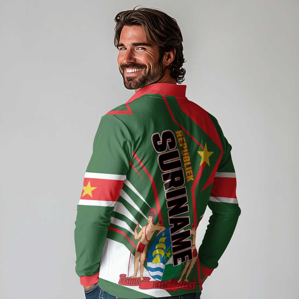 Republiek Suriname Long Sleeve Polo Shirt Special Edition - Wonder Print Shop