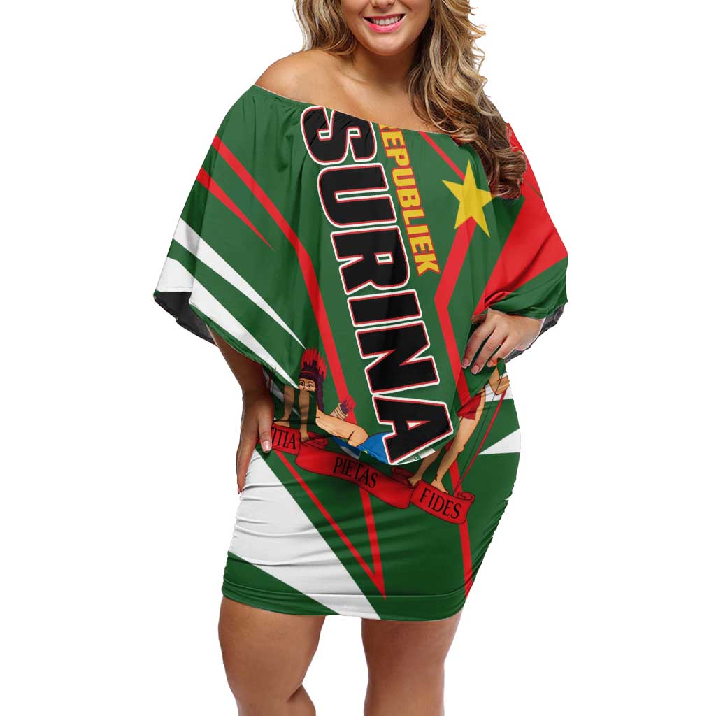 Republiek Suriname Off Shoulder Short Dress Special Edition - Wonder Print Shop