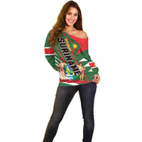 Republiek Suriname Off Shoulder Sweater Special Edition - Wonder Print Shop