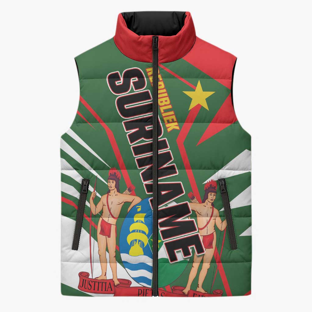Republiek Suriname Sleeveless Puffer Jacket Special Edition - Wonder Print Shop