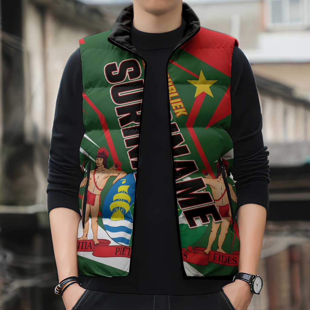 Republiek Suriname Sleeveless Puffer Jacket Special Edition - Wonder Print Shop