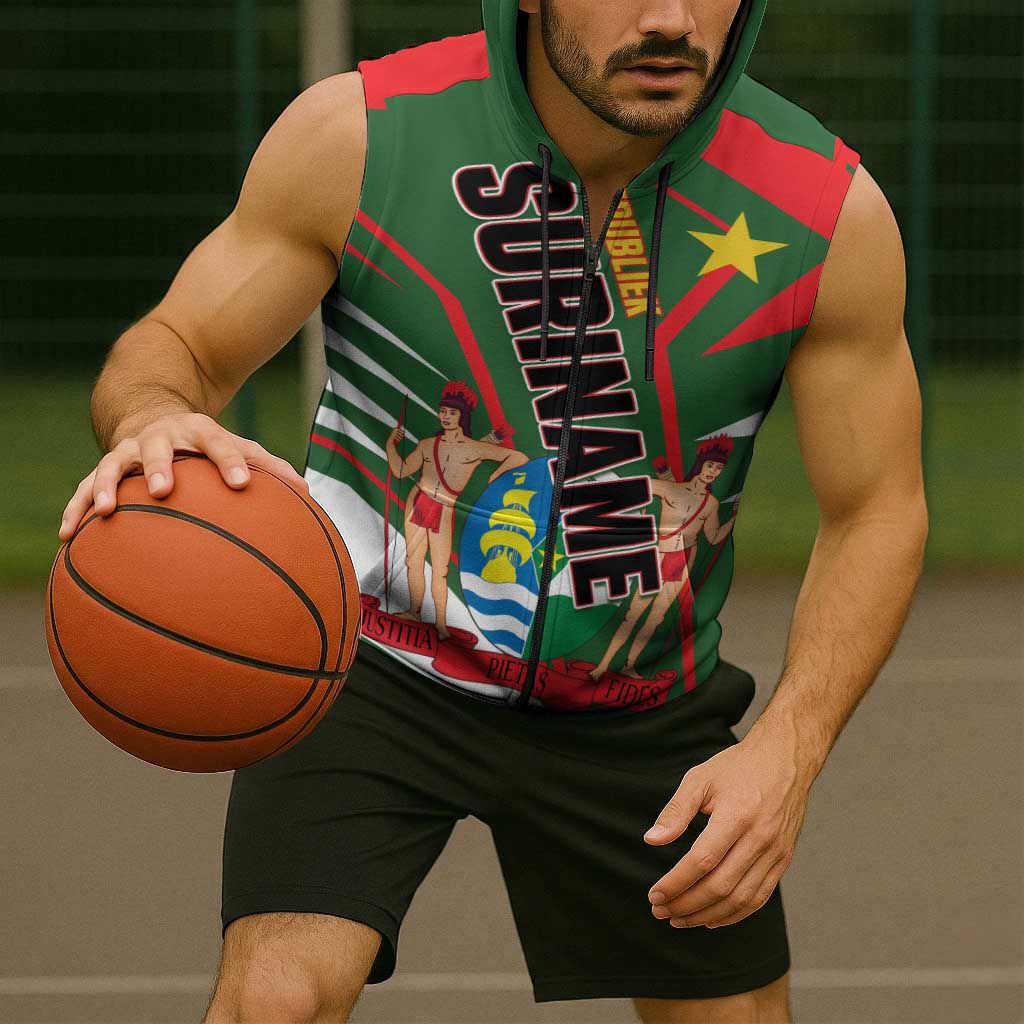 Republiek Suriname Sleeveless Zip Hoodie Special Edition - Wonder Print Shop