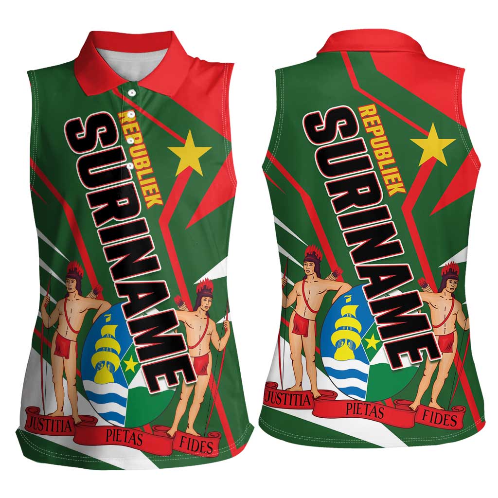 Republiek Suriname Women Sleeveless Polo Shirt Special Edition - Wonder Print Shop