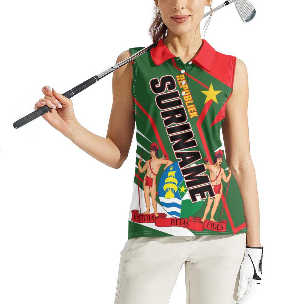 Republiek Suriname Women Sleeveless Polo Shirt Special Edition - Wonder Print Shop