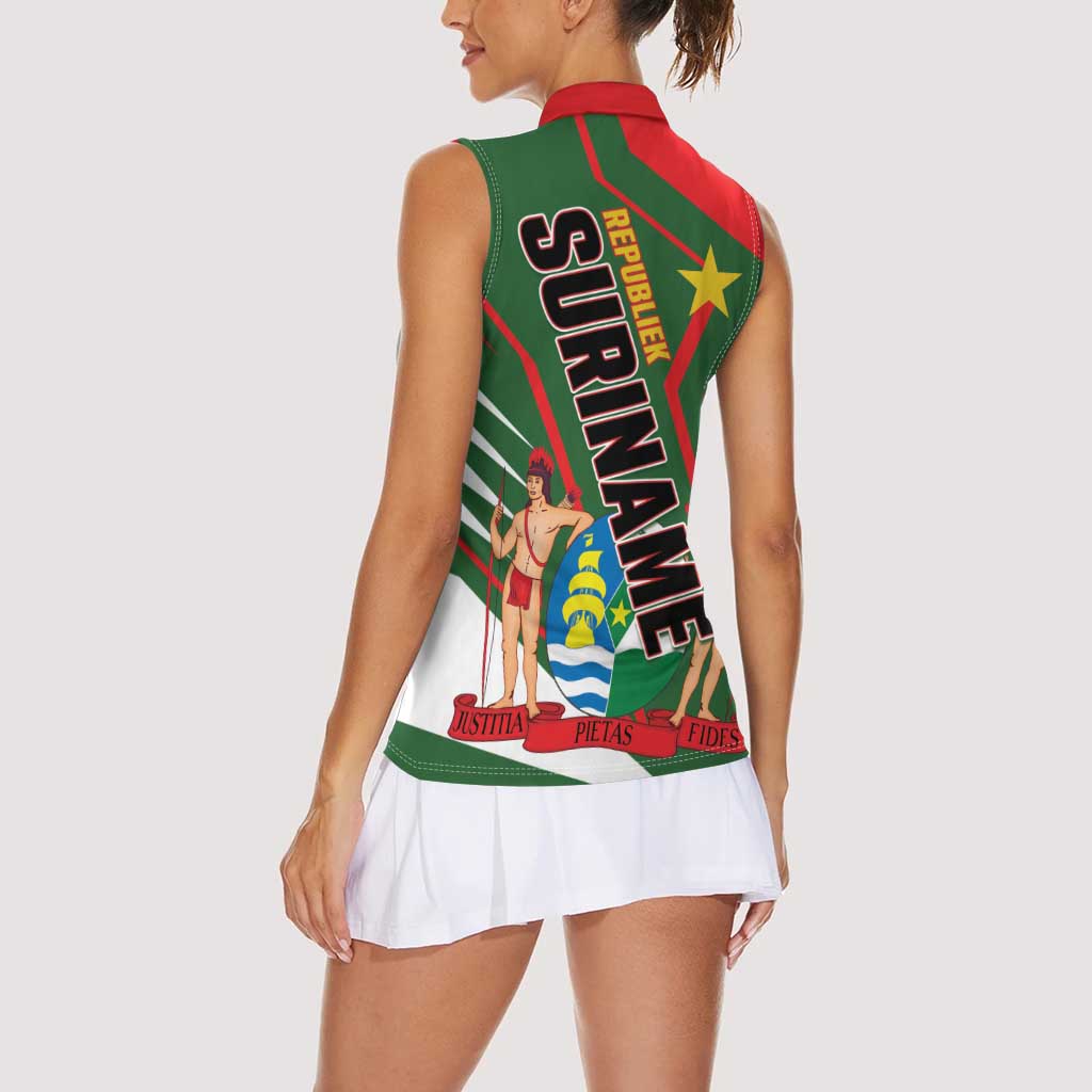 Republiek Suriname Women Sleeveless Polo Shirt Special Edition - Wonder Print Shop