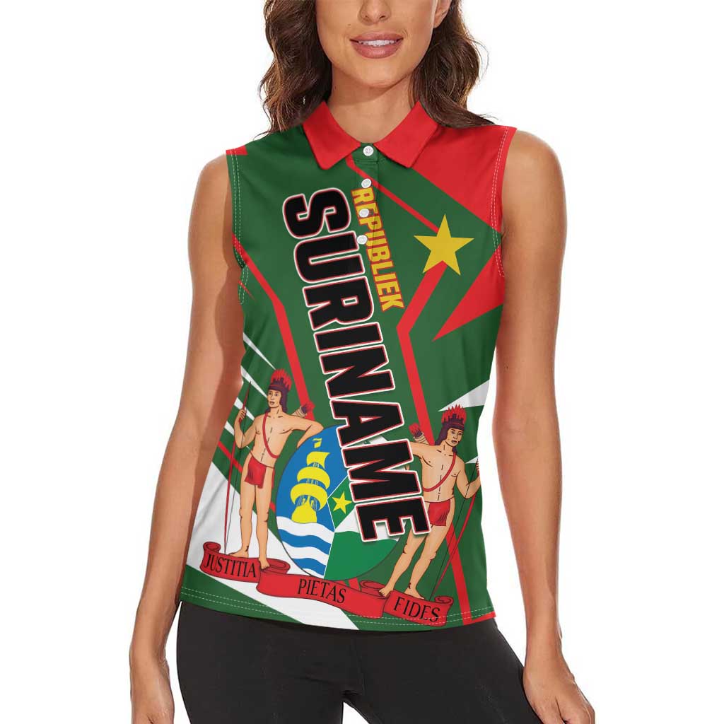 Republiek Suriname Women Sleeveless Polo Shirt Special Edition - Wonder Print Shop