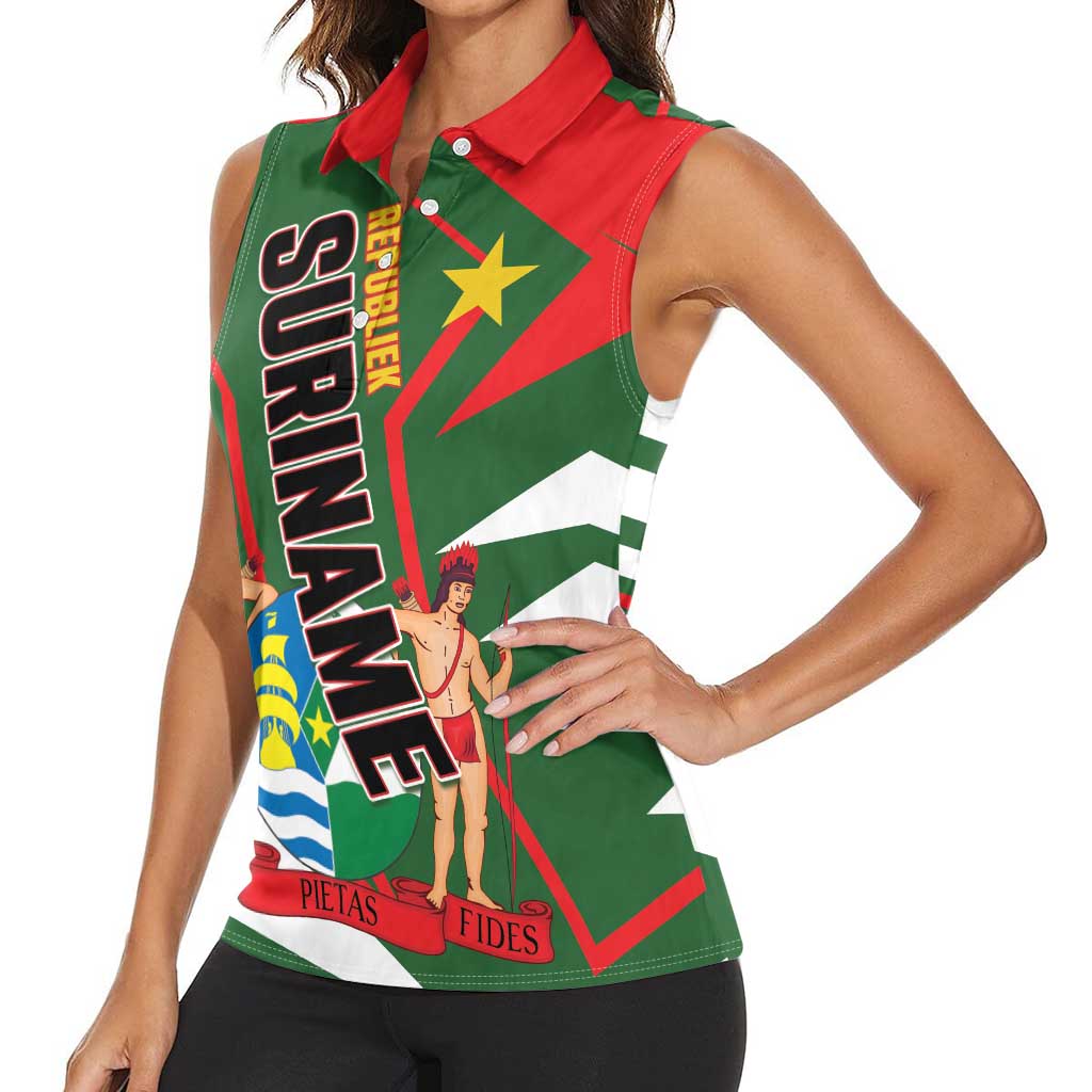 Republiek Suriname Women Sleeveless Polo Shirt Special Edition - Wonder Print Shop