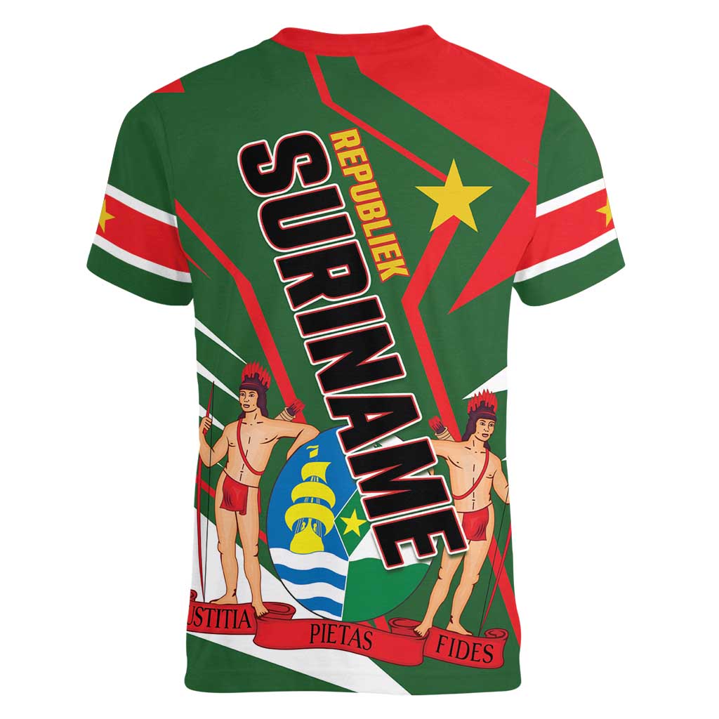 Republiek Suriname Women V-Neck T-Shirt Special Edition - Wonder Print Shop