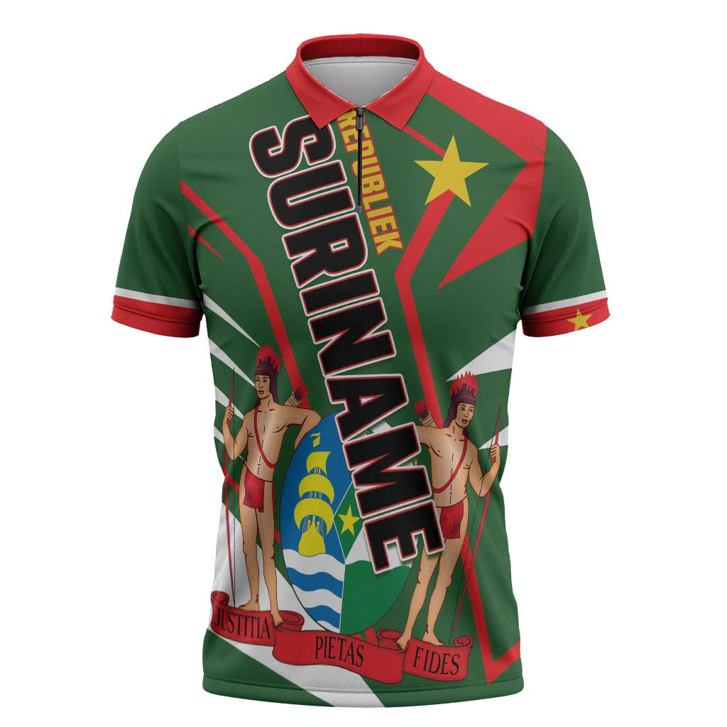Republiek Suriname Zipper Polo Shirt Special Edition - Wonder Print Shop