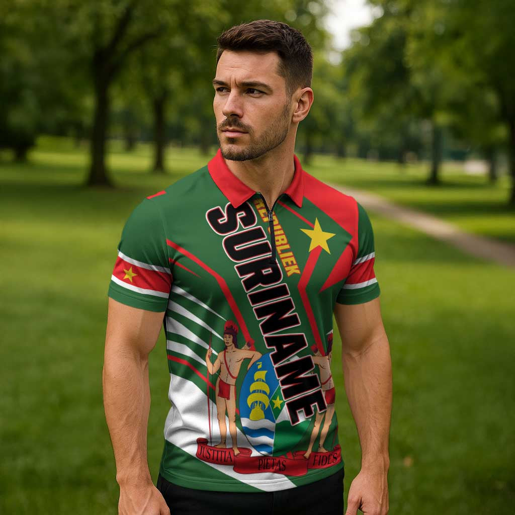 Republiek Suriname Zipper Polo Shirt Special Edition - Wonder Print Shop