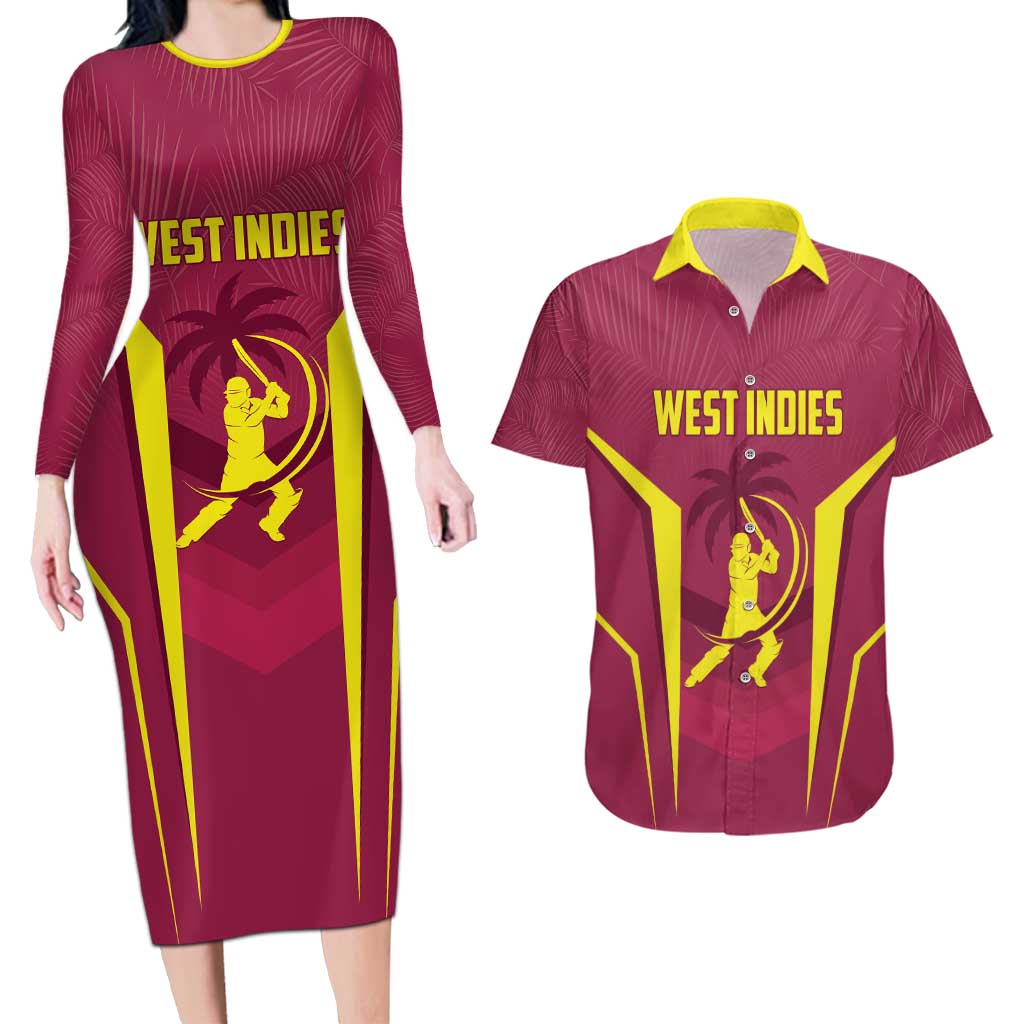 Custom West Indies Cricket Couples Matching Long Sleeve Bodycon Dress and Hawaiian Shirt Windies Great To Be Back - Wonder Print Shop