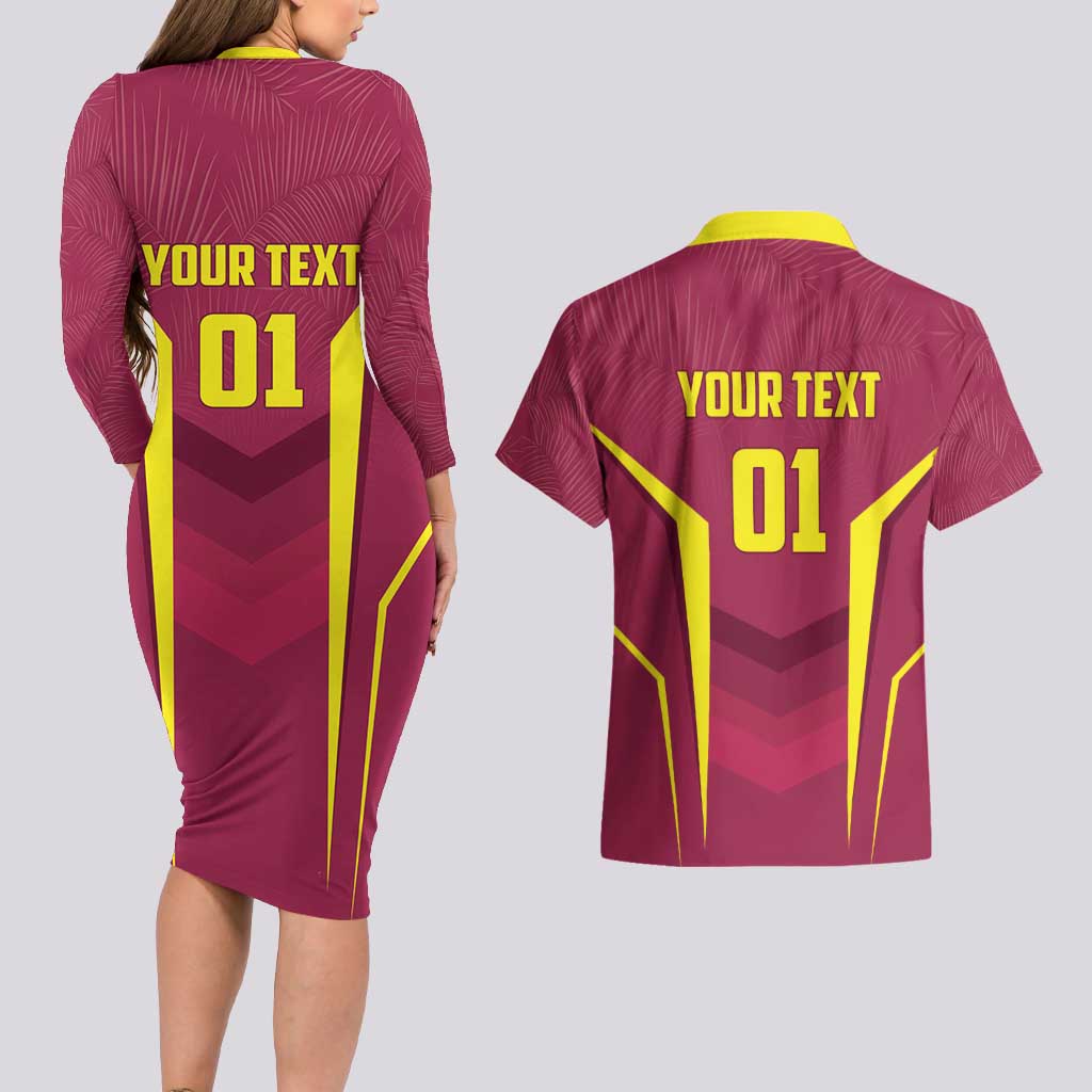 Custom West Indies Cricket Couples Matching Long Sleeve Bodycon Dress and Hawaiian Shirt Windies Great To Be Back - Wonder Print Shop