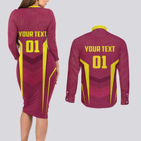 Custom West Indies Cricket Couples Matching Long Sleeve Bodycon Dress and Long Sleeve Button Shirt Windies Great To Be Back - Wonder Print Shop