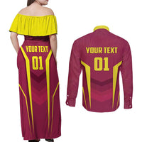Custom West Indies Cricket Couples Matching Off Shoulder Maxi Dress and Long Sleeve Button Shirt Windies Great To Be Back - Wonder Print Shop