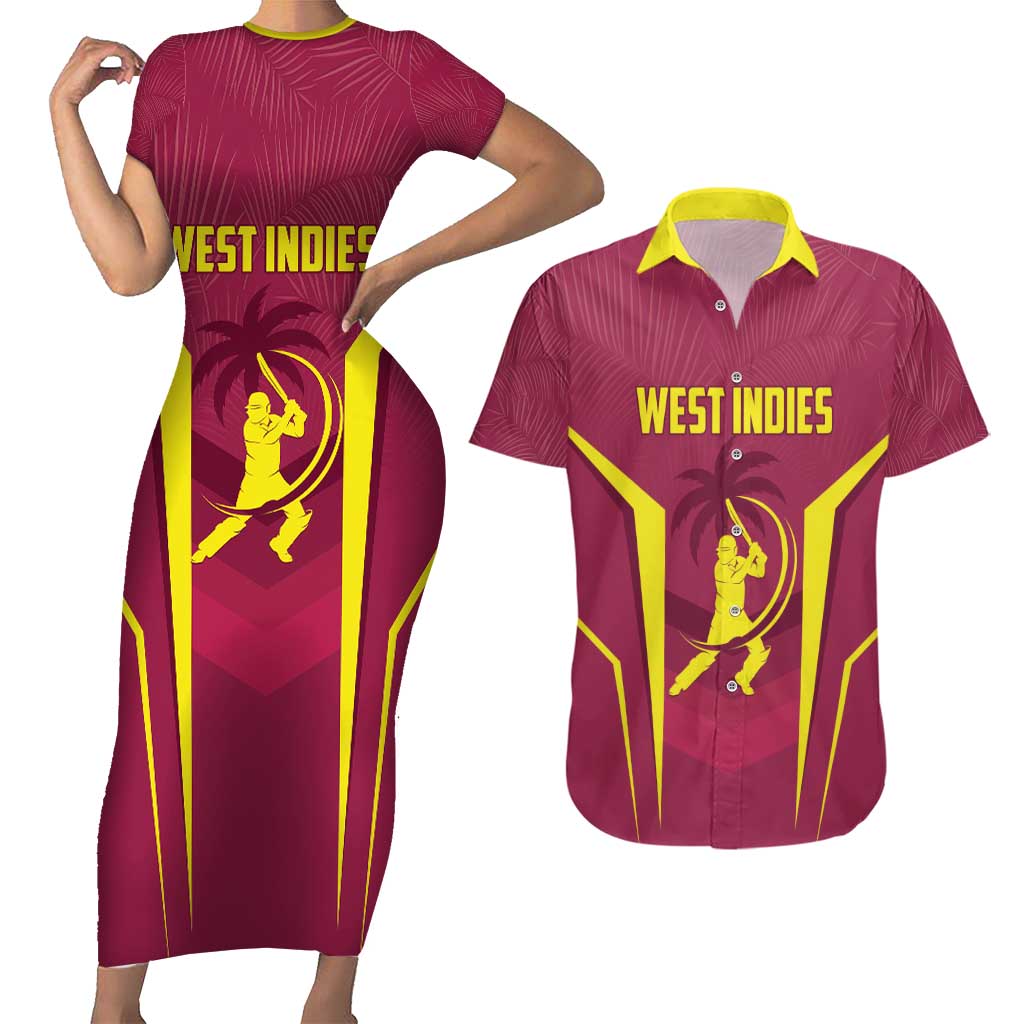 Custom West Indies Cricket Couples Matching Short Sleeve Bodycon Dress and Hawaiian Shirt Windies Great To Be Back - Wonder Print Shop