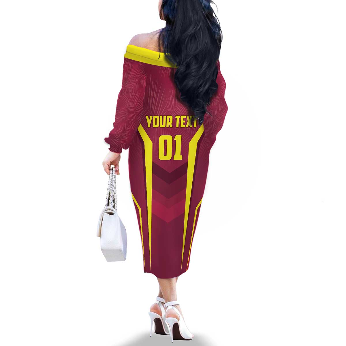 Custom West Indies Cricket Family Matching Off The Shoulder Long Sleeve Dress and Hawaiian Shirt Windies Great To Be Back - Wonder Print Shop