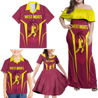 Custom West Indies Cricket Family Matching Off Shoulder Maxi Dress and Hawaiian Shirt Windies Great To Be Back - Wonder Print Shop