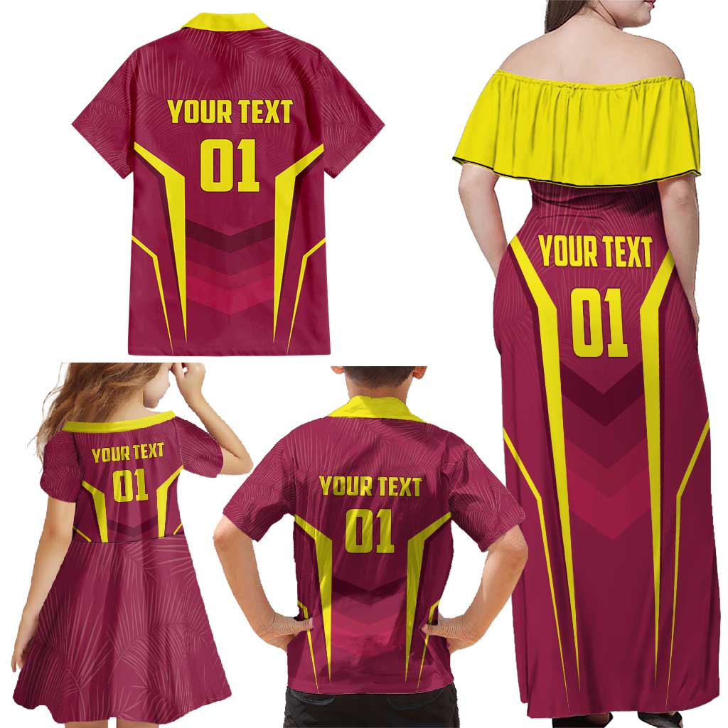 Custom West Indies Cricket Family Matching Off Shoulder Maxi Dress and Hawaiian Shirt Windies Great To Be Back - Wonder Print Shop