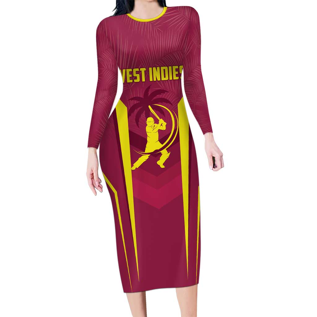 Custom West Indies Cricket Long Sleeve Bodycon Dress Windies Great To Be Back - Wonder Print Shop