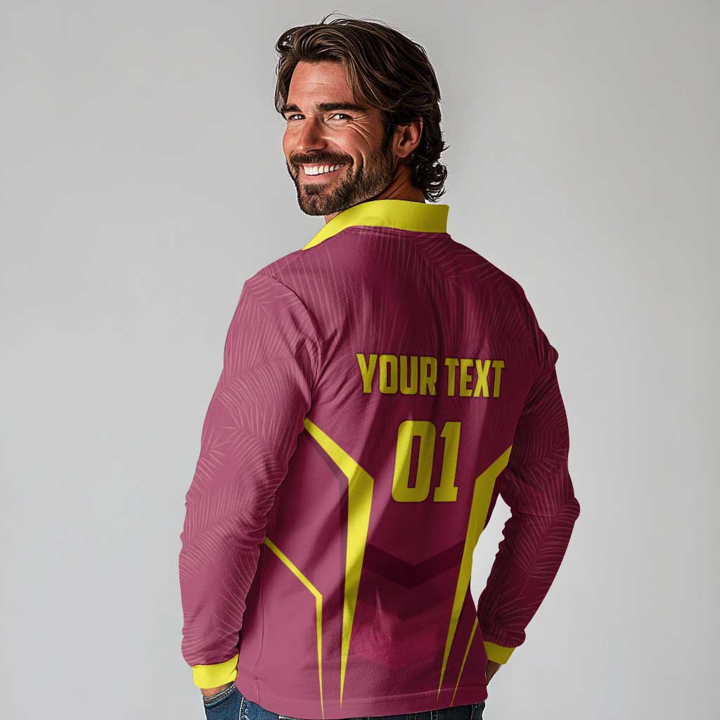 Custom West Indies Cricket Long Sleeve Polo Shirt Windies Great To Be Back - Wonder Print Shop