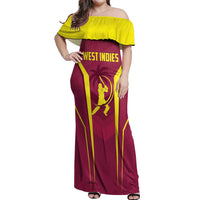 Custom West Indies Cricket Off Shoulder Maxi Dress Windies Great To Be Back - Wonder Print Shop