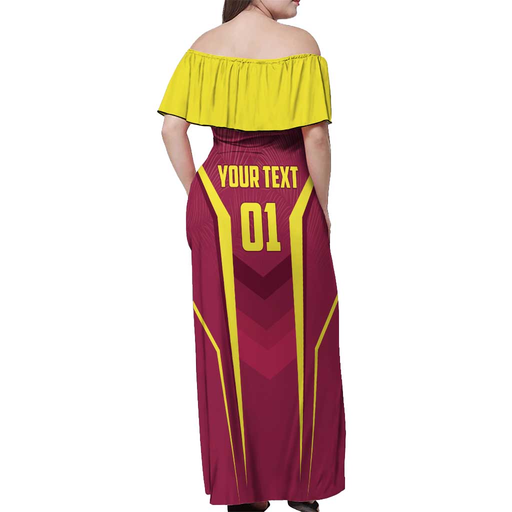 Custom West Indies Cricket Off Shoulder Maxi Dress Windies Great To Be Back - Wonder Print Shop