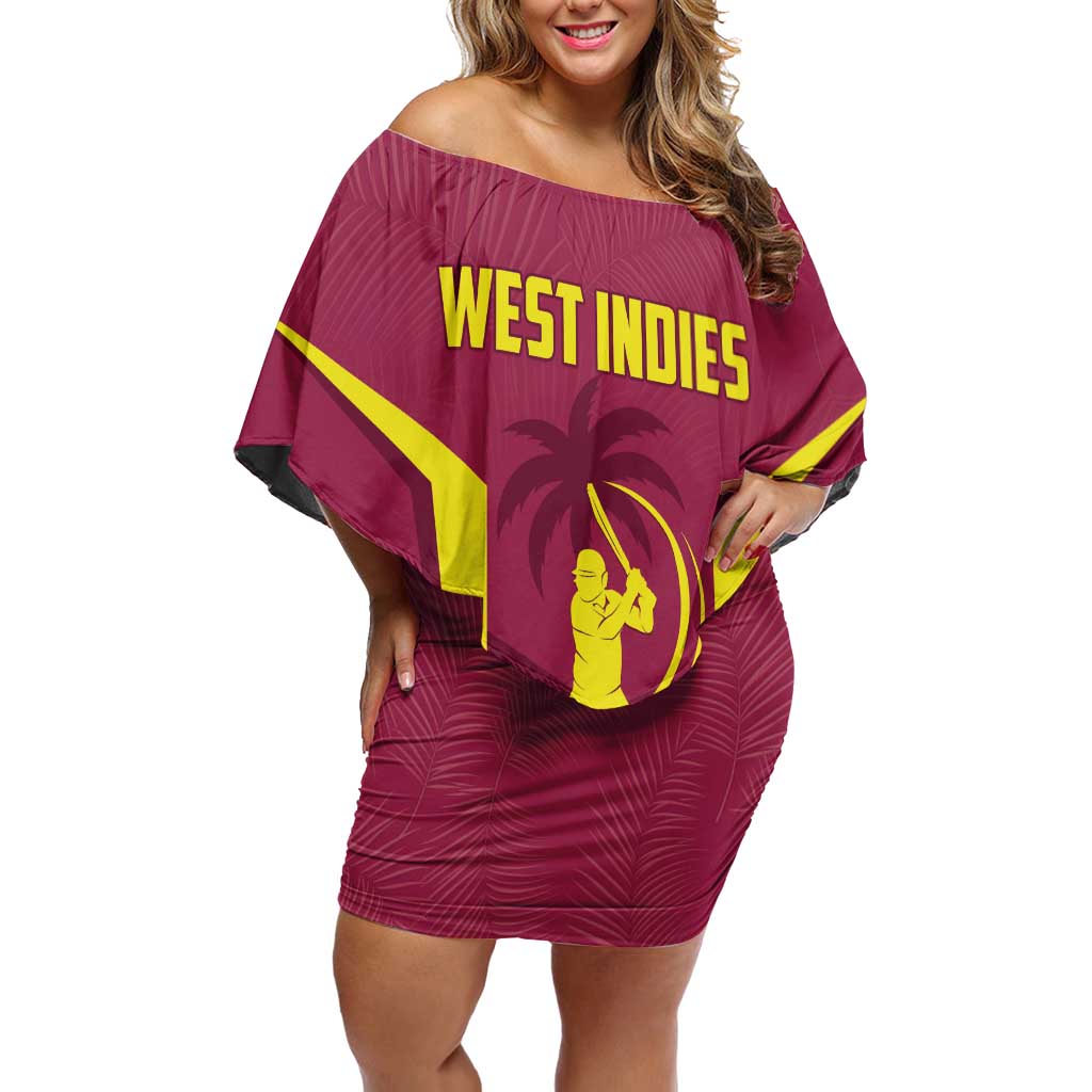 Custom West Indies Cricket Off Shoulder Short Dress Windies Great To Be Back - Wonder Print Shop