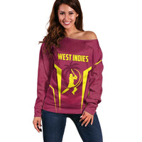 Custom West Indies Cricket Off Shoulder Sweater Windies Great To Be Back - Wonder Print Shop