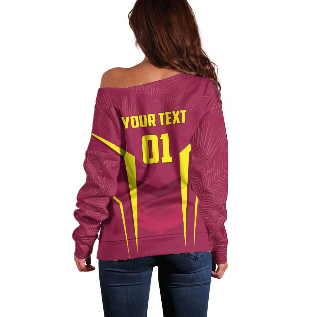 Custom West Indies Cricket Off Shoulder Sweater Windies Great To Be Back - Wonder Print Shop