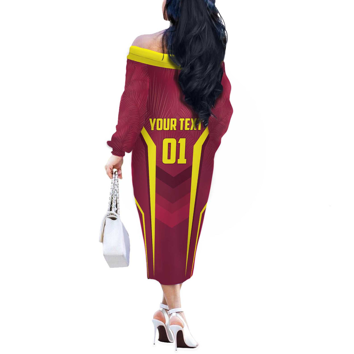Custom West Indies Cricket Off The Shoulder Long Sleeve Dress Windies Great To Be Back - Wonder Print Shop