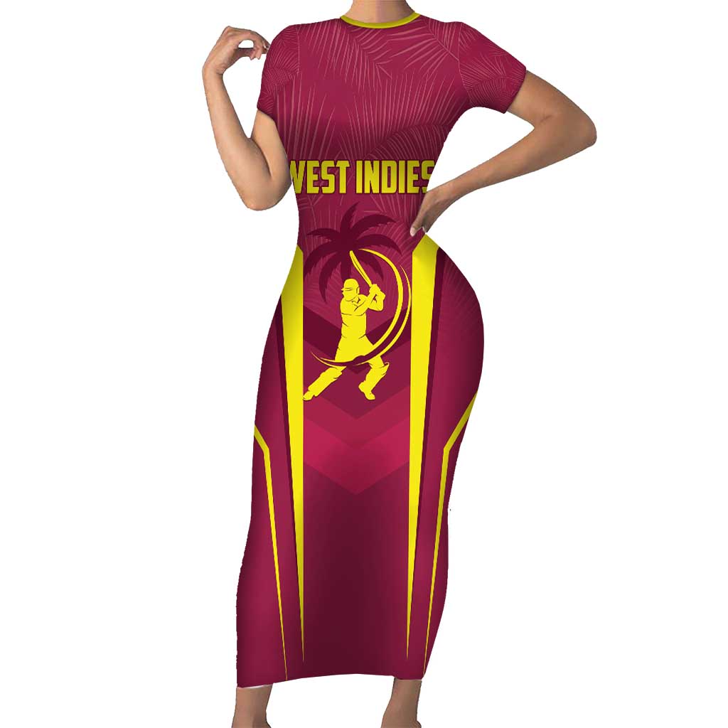 Custom West Indies Cricket Short Sleeve Bodycon Dress Windies Great To Be Back - Wonder Print Shop