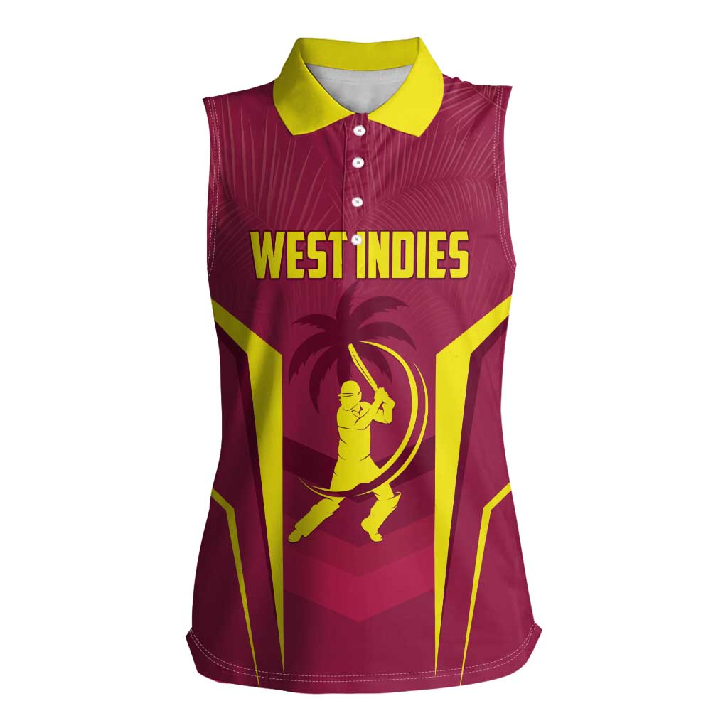Custom West Indies Cricket Women Sleeveless Polo Shirt Windies Great To Be Back - Wonder Print Shop