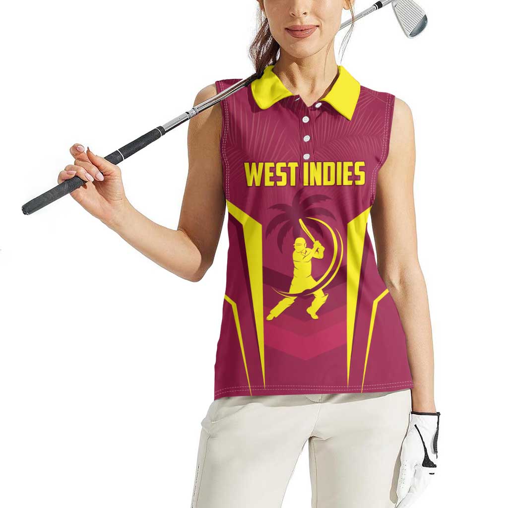Custom West Indies Cricket Women Sleeveless Polo Shirt Windies Great To Be Back - Wonder Print Shop