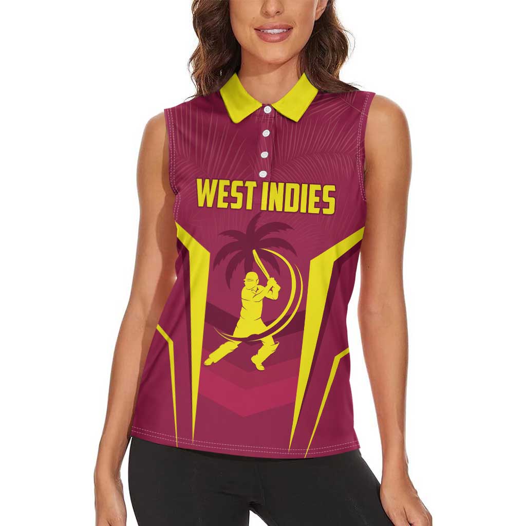 Custom West Indies Cricket Women Sleeveless Polo Shirt Windies Great To Be Back - Wonder Print Shop