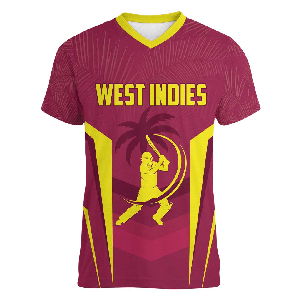 Custom West Indies Cricket Women V-Neck T-Shirt Windies Great To Be Back - Wonder Print Shop