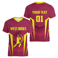 Custom West Indies Cricket Women V-Neck T-Shirt Windies Great To Be Back - Wonder Print Shop