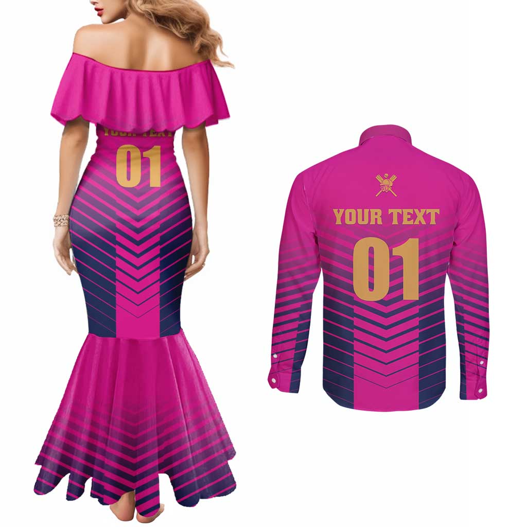 Custom United Arab Emirates Cricket Couples Matching Mermaid Dress and Long Sleeve Button Shirt Go Boys Team UAE