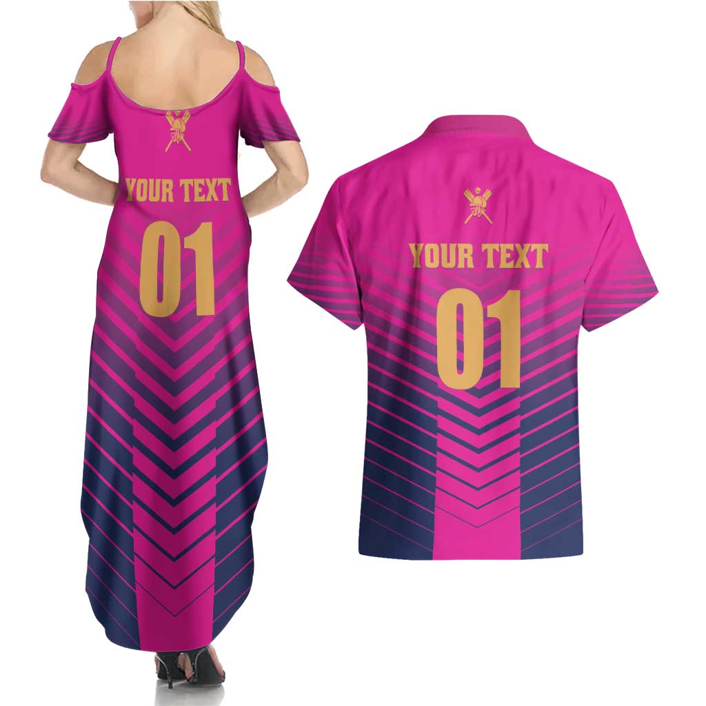Custom United Arab Emirates Cricket Couples Matching Summer Maxi Dress and Hawaiian Shirt Go Boys Team UAE - Wonder Print Shop