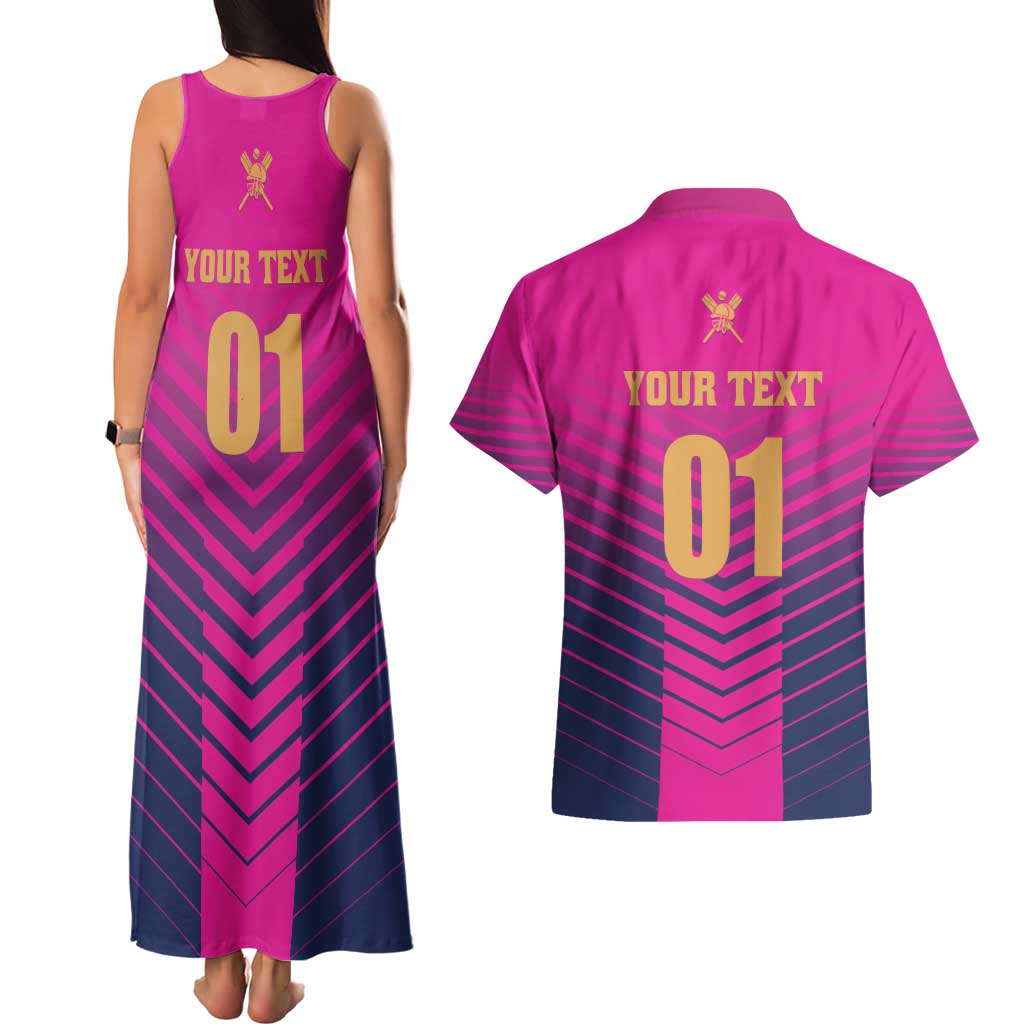 Custom United Arab Emirates Cricket Couples Matching Tank Maxi Dress and Hawaiian Shirt Go Boys Team UAE - Wonder Print Shop