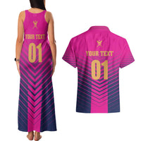 Custom United Arab Emirates Cricket Couples Matching Tank Maxi Dress and Hawaiian Shirt Go Boys Team UAE - Wonder Print Shop