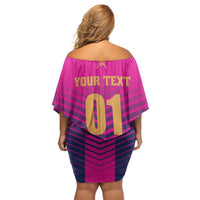 Custom United Arab Emirates Cricket Off Shoulder Short Dress Go Boys Team UAE - Wonder Print Shop